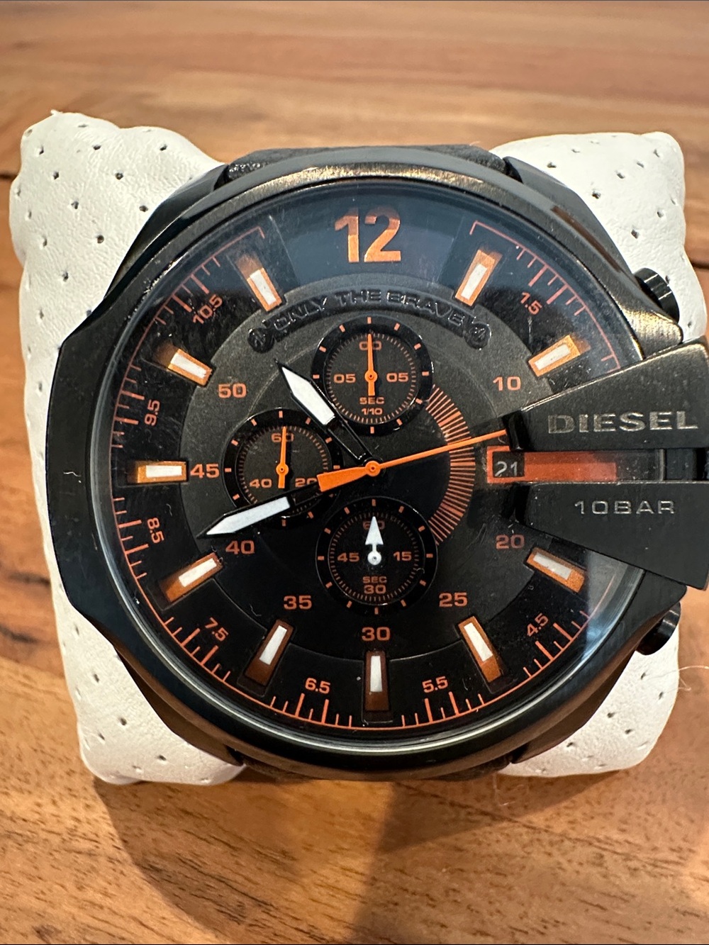 Diesel Black and Orange Chronograph Dial Watch